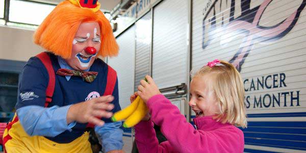 Kyle Clay as a safety clown